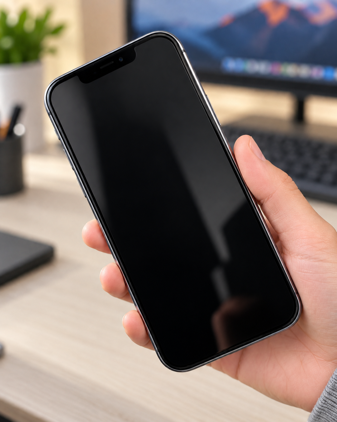Smartphone screen after professional refurbishment