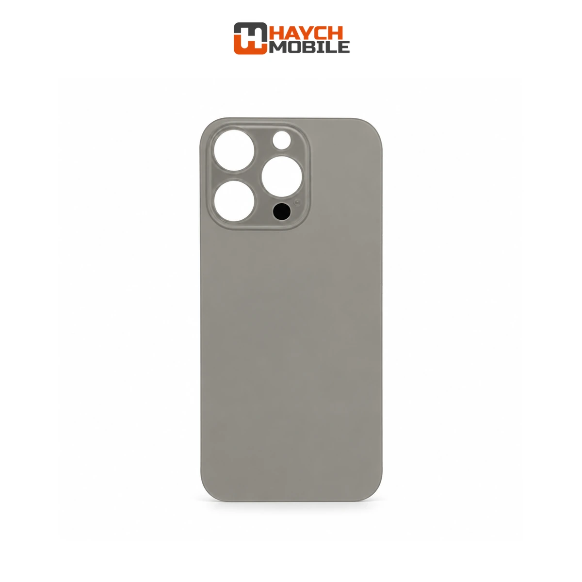 iPhone 15 Pro Max Compatible Back Cover Glass with Big Camera Hole [Natural Titanium]
