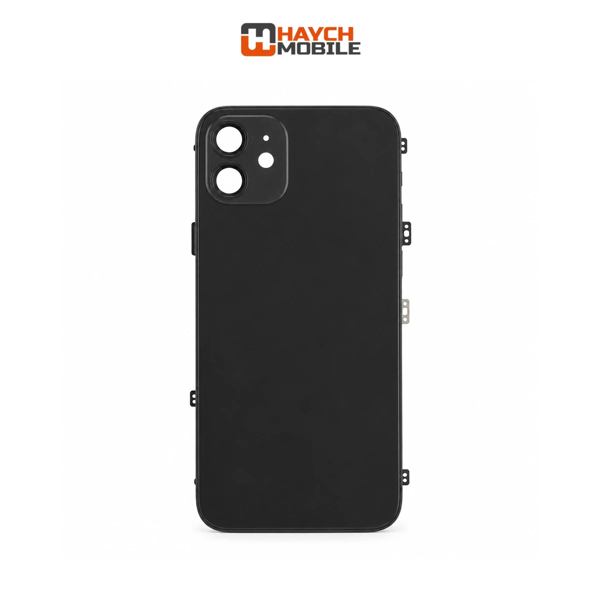 iPhone 12 Compatible Back Housing with Small Parts [Black] Rear Housing