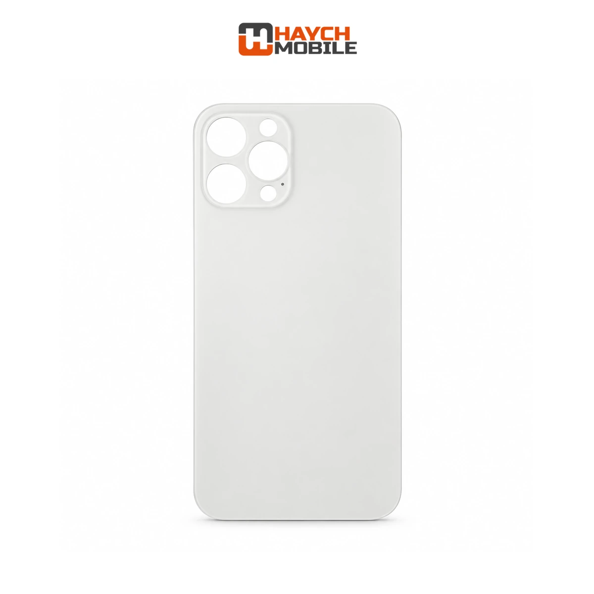 iPhone 12 Pro Max Compatible Back Cover Glass with Big Camera Hole [Silver]