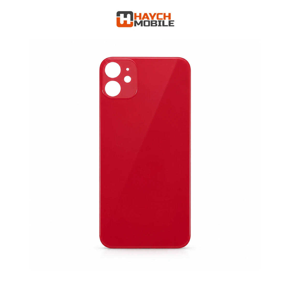 iPhone 11 Compatible Back Cover Glass Big Camera Hole [Red]