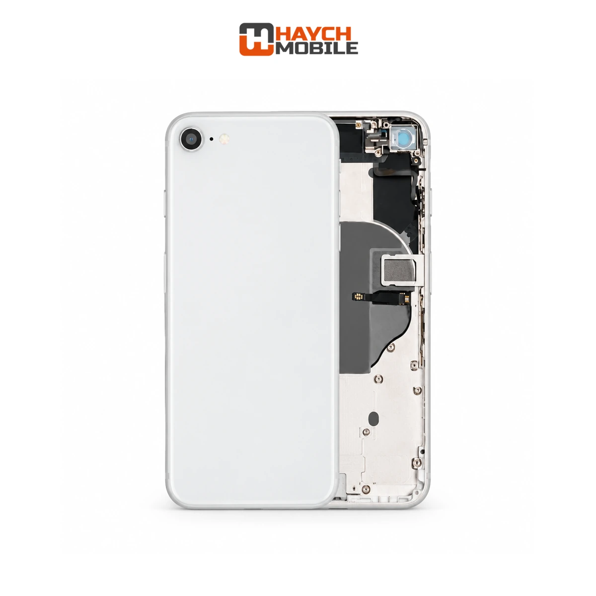 iPhone 8 Compatible Back Housing [with Power and Volume Flex] [A+] [Silver] Rear Housing
