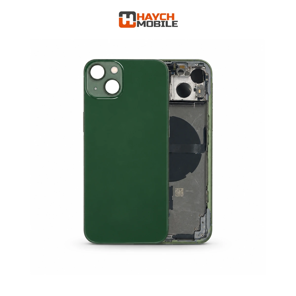 iPhone 13 Compatible Back Housing [with Power and Volume Flex] [A+] [Green] Rear Housing