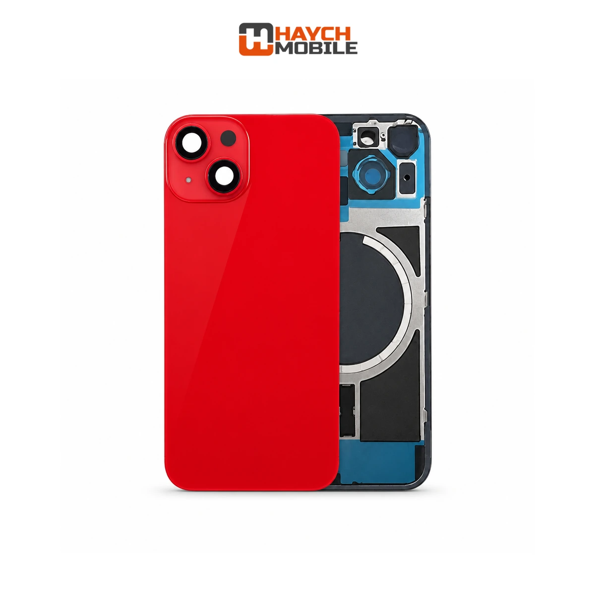 iPhone 14 Compatible Back Cover Glass Assembly with MagSafe [Red] Rear Housing