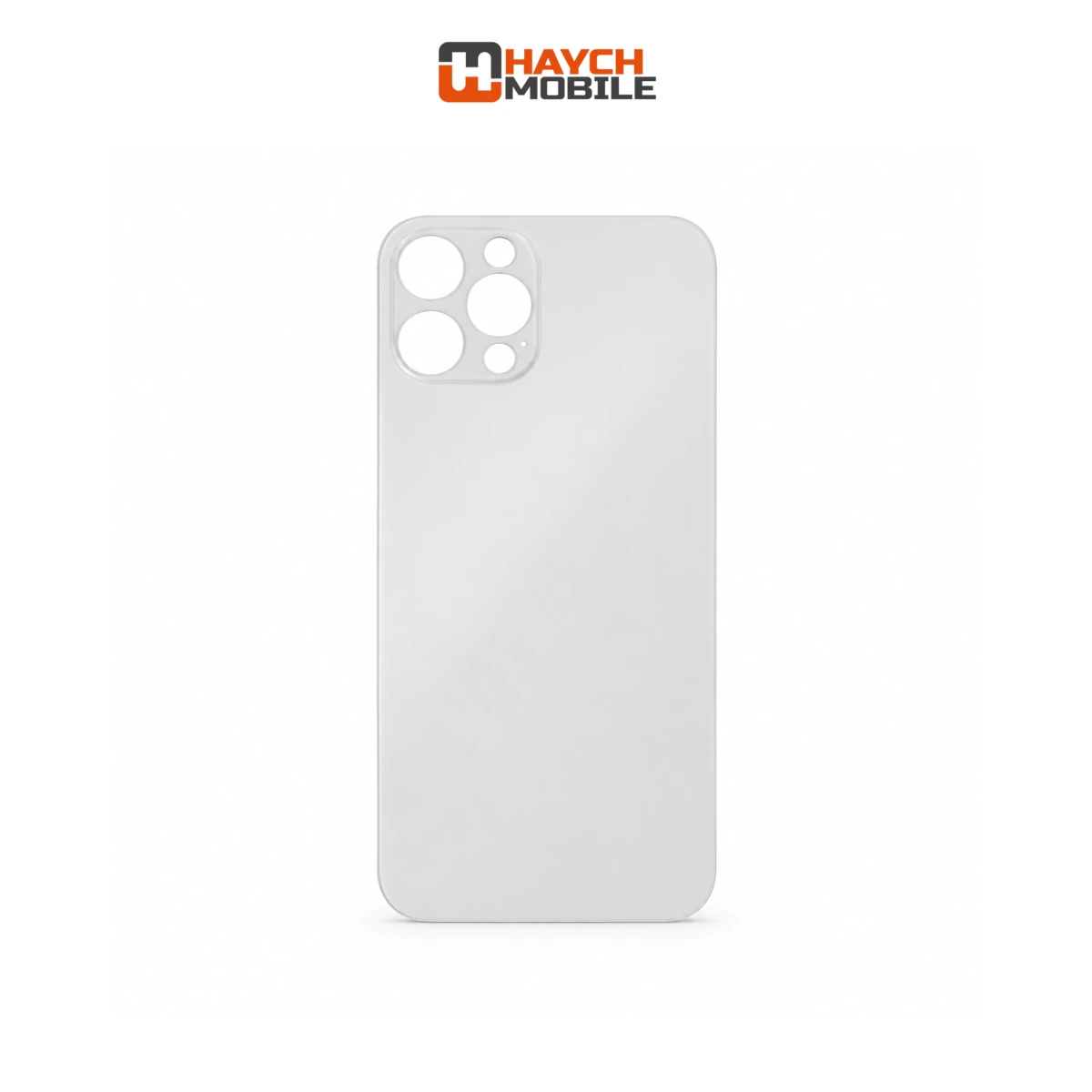 iPhone 12 Pro Compatible Back Cover Glass with Big Camera Hole [Silver]