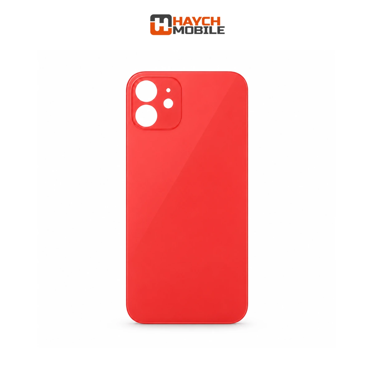iPhone 12 Compatible Back Cover Glass Big Camera Hole [Red]