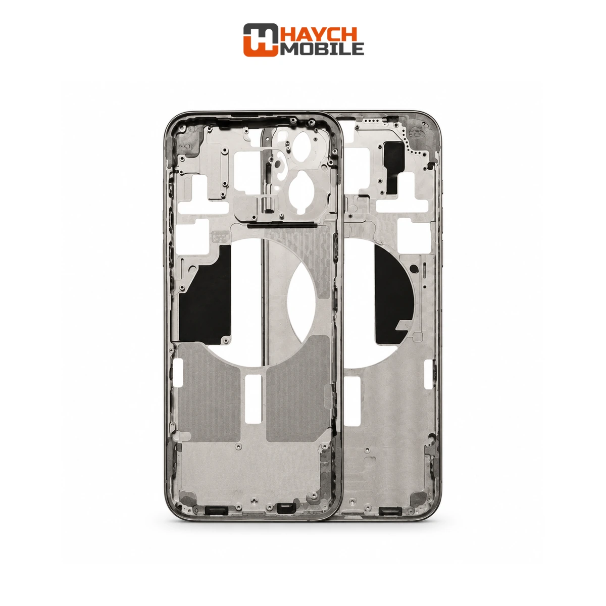 iPhone 15 Pro Max Compatible Back Housing [No Small Parts] [Natural Titanium] Rear Housing
