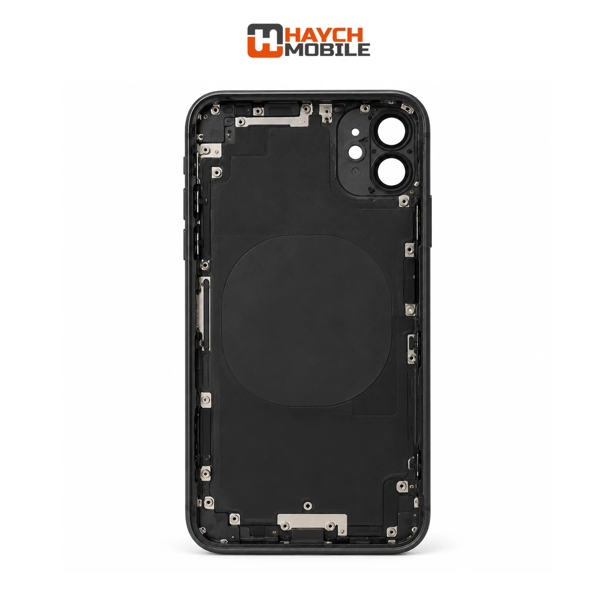 iPhone 11 Compatible Back Housing with Small Parts [Black] Rear Housing