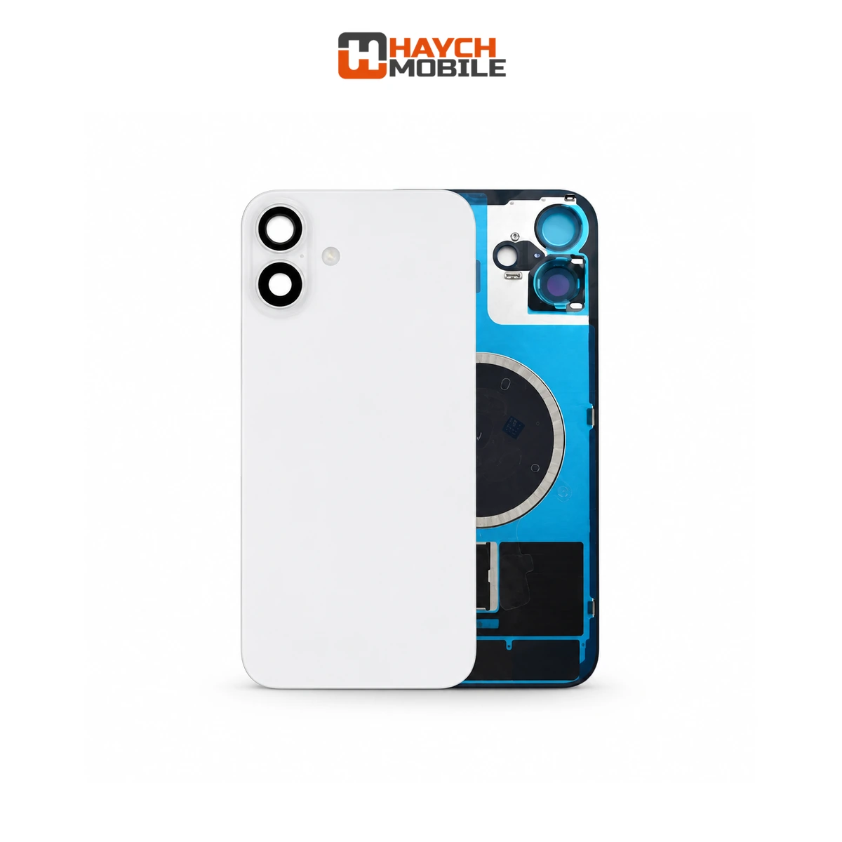 iPhone 16 Plus Compatible Back Cover Glass Assembly with MagSafe [White] Rear Housing