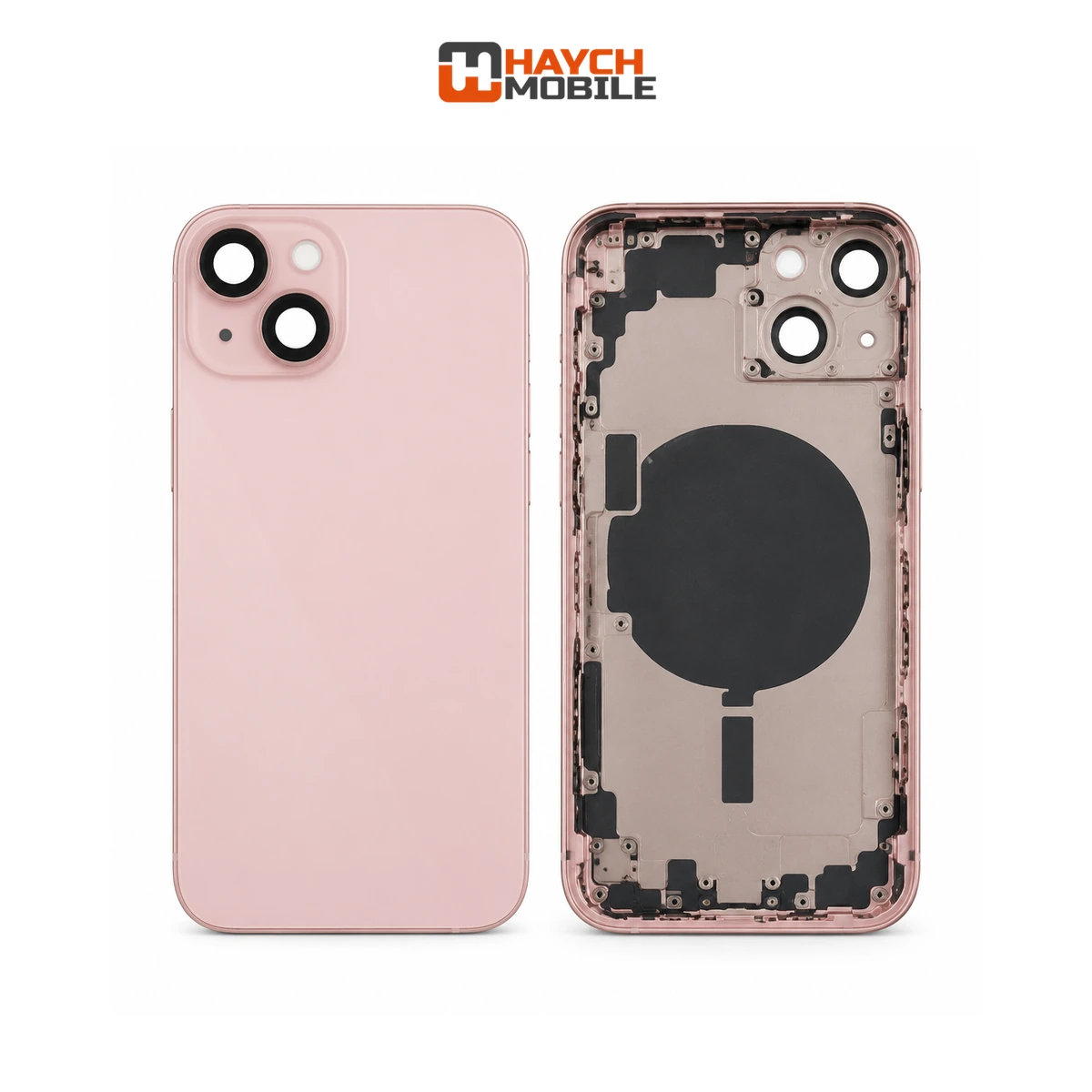 iPhone 13 Compatible Back Housing with Small Parts [Pink] Rear Housing