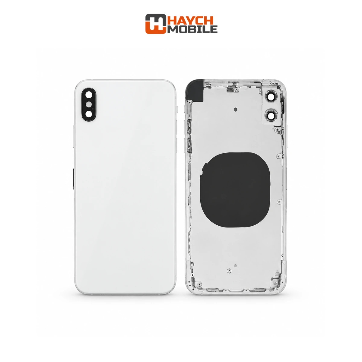 iPhone XS Max Compatible Back Housing [No Small Parts] [Silver] Rear Housing