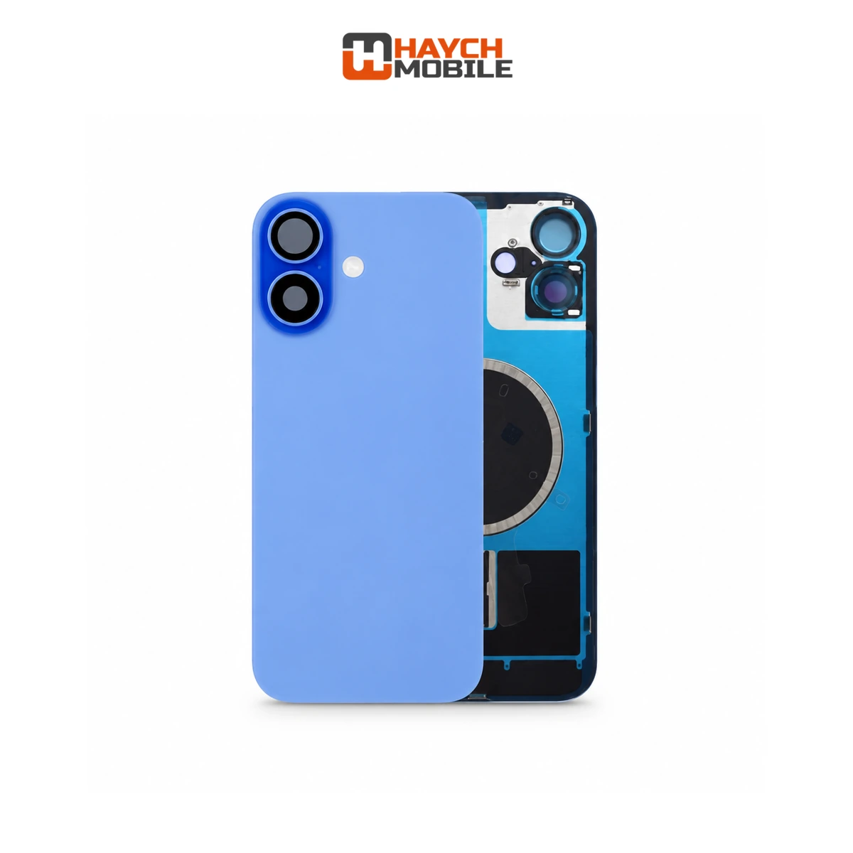iPhone 16 Plus Compatible Back Cover Glass Assembly with MagSafe [Ultramarine] Rear Housing