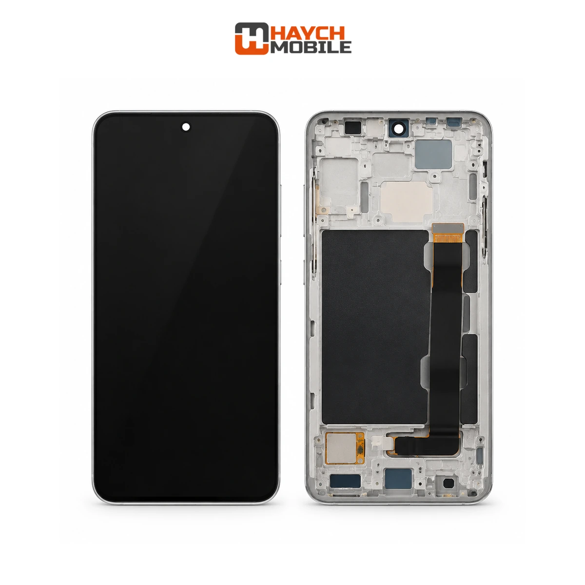 Samsung Galaxy S24 FE (S721) (Soft OLED) LCD and Touch Digitizer Screem with Frame [Silver] For [Blue / Mint / Gray / Yellow] Screen