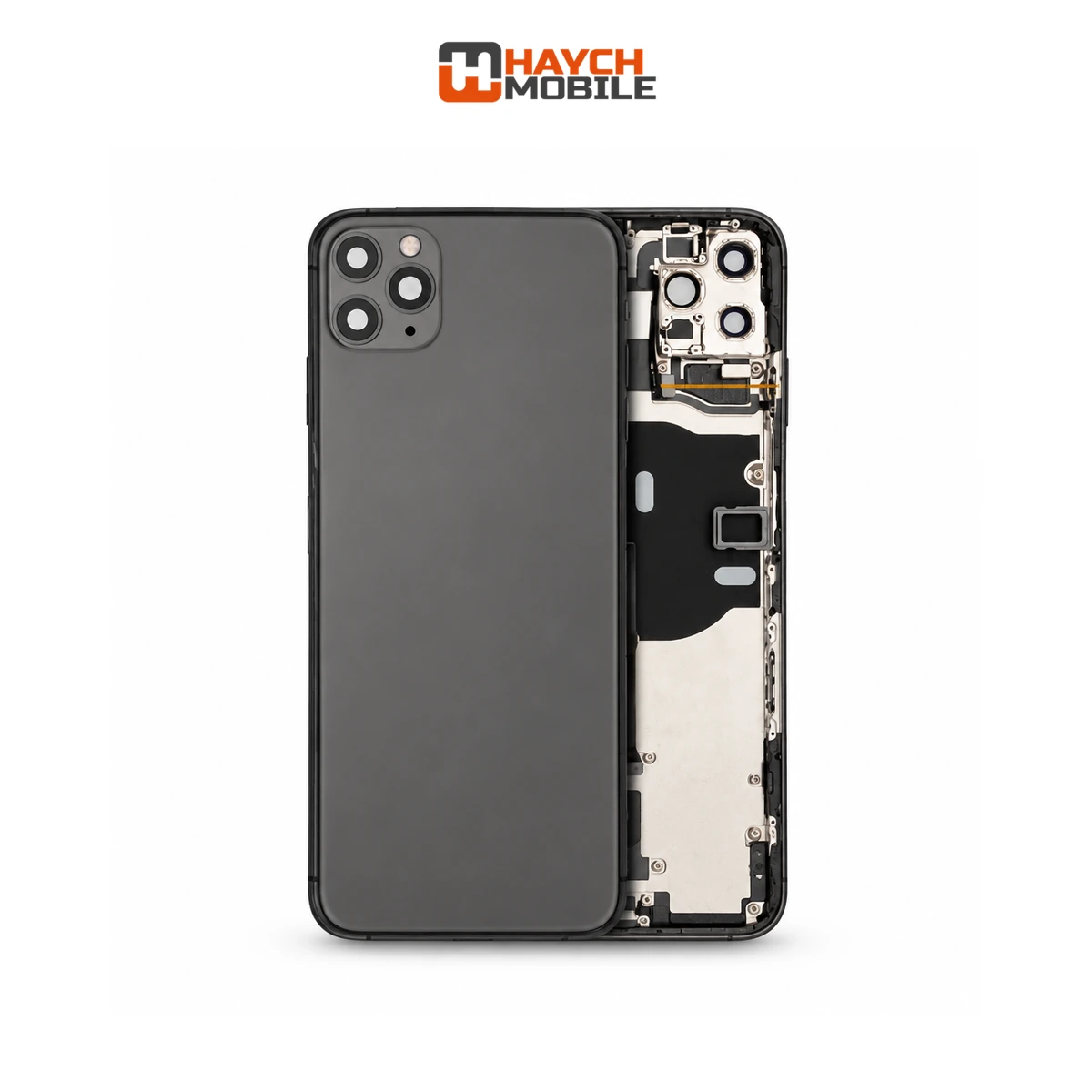 iPhone 11 Pro Max Compatible Back Housing [with Power and Volume Flex] [A+] [Space Grey] Rear Housing
