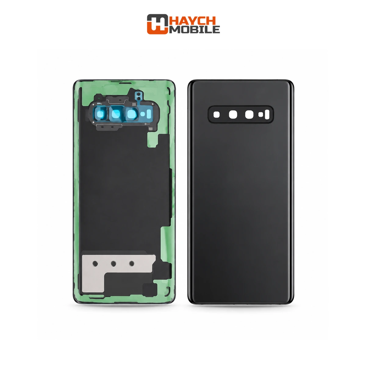 Samsung Galaxy S10 Plus (G975) Back Cover Glass with Lens [Secondhand] [Prism Black] Rear Housing