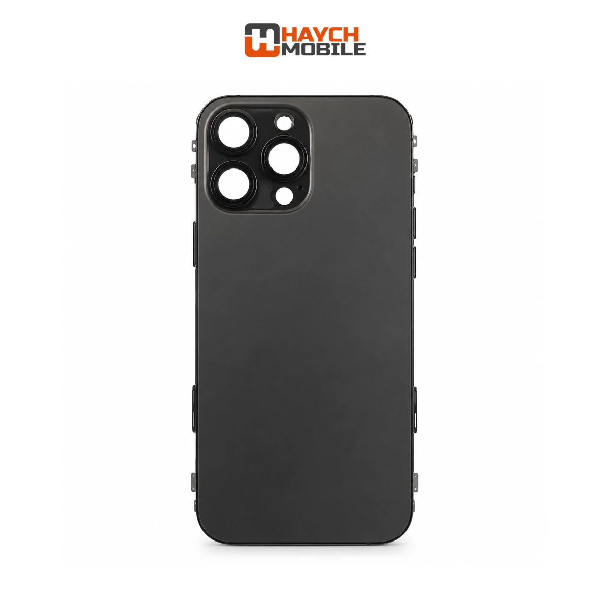iPhone 15 Pro Max Compatible Back Housing with Small Parts [Black Titanium] Rear Housing
