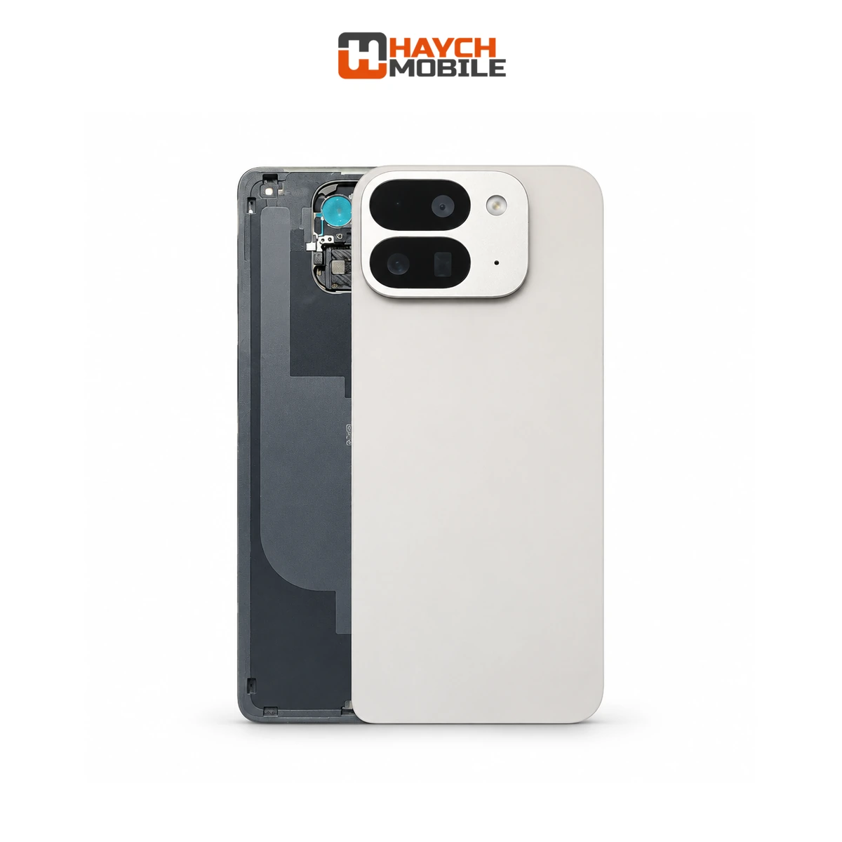 Google Pixel 9 Pro Fold Compatible Back Cover with Lens [Secondhand [Porcelain / White] Rear Housing