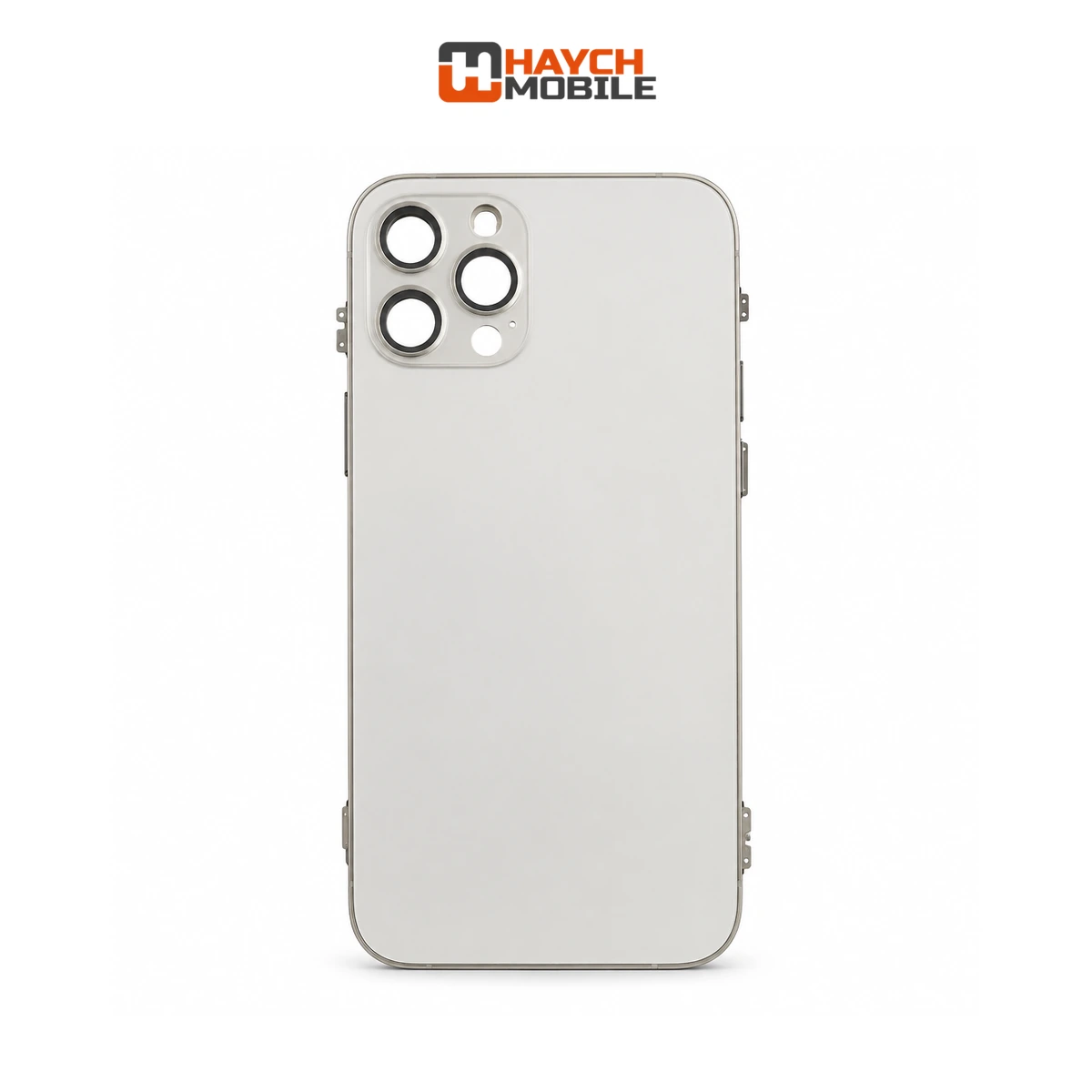 iPhone 12 Pro Max Compatible Back Housing with Small Parts [Silver] Rear Housing