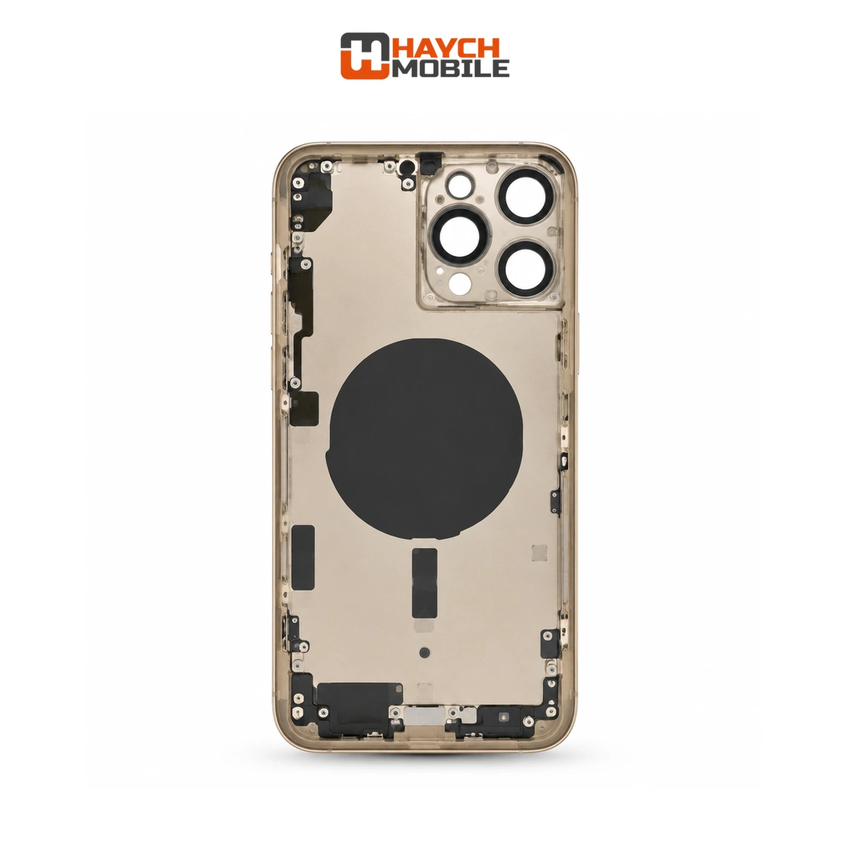 iPhone 14 Pro Max Compatible Back Housing with Small Parts [Gold] Rear Housing