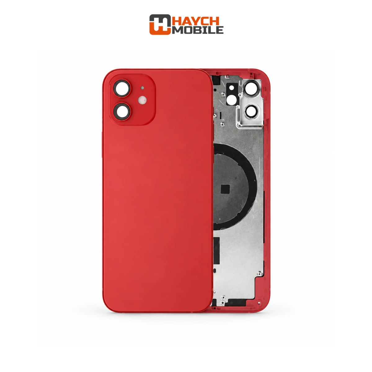 iPhone 12 Compatible Back Housing [No Small Parts] [Red] Rear Housing
