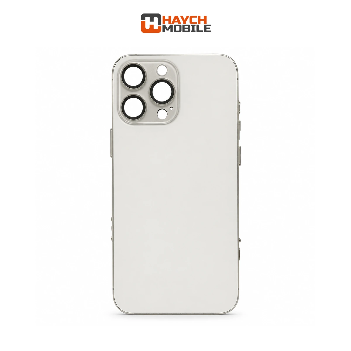 iPhone 16 Pro Max Compatible Back Housing with Small Parts [White Titanium] Rear Housing