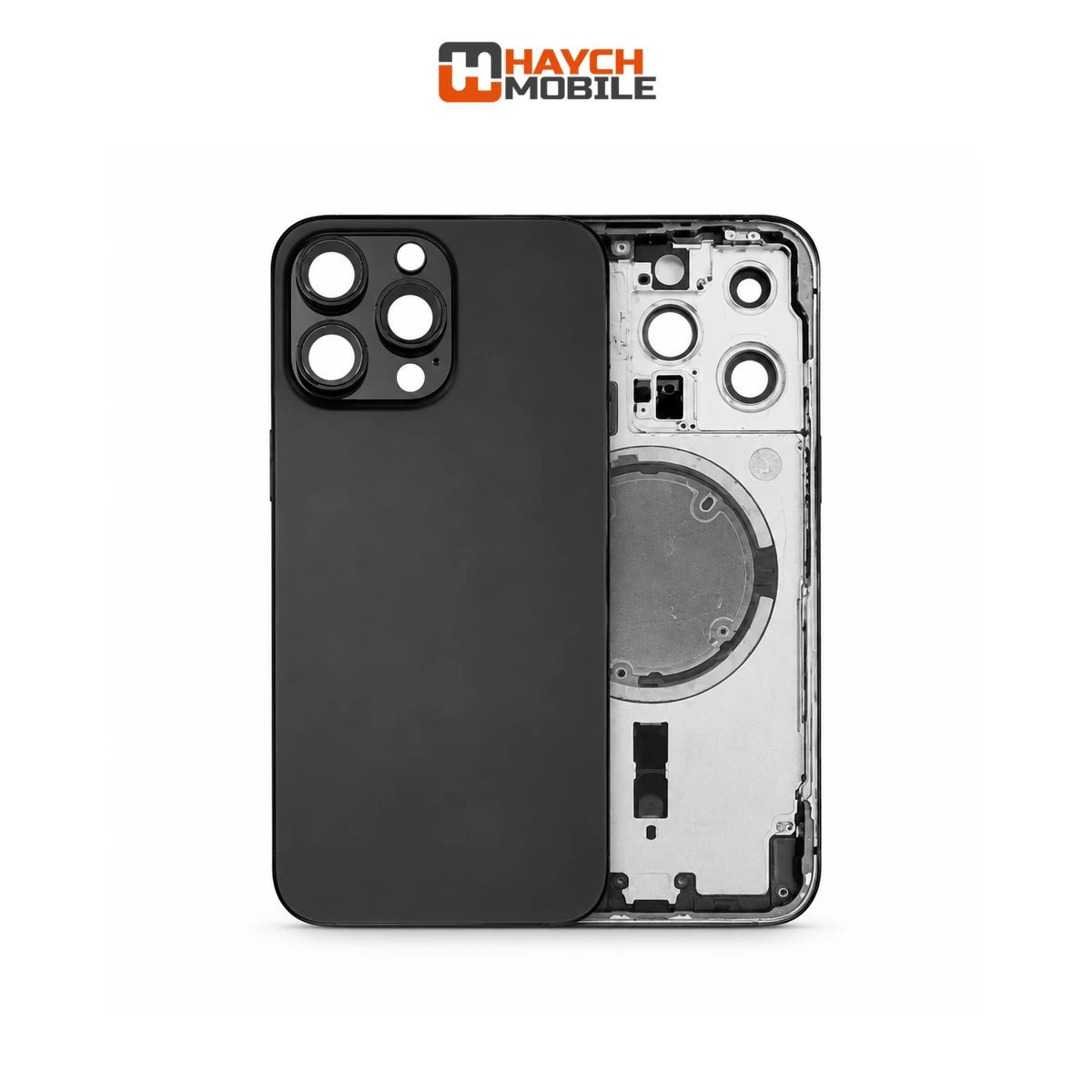 iPhone 14 Pro Max Compatible Back Housing [No Small Parts] [Space Black] Rear Housing