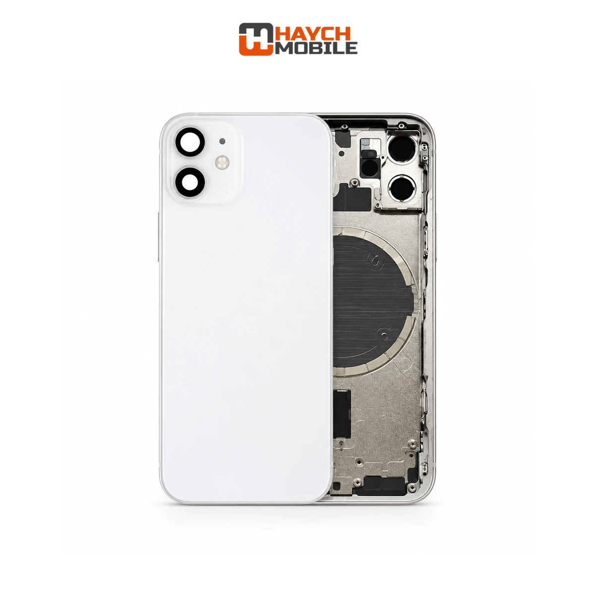iPhone 12 Mini Compatible Back Housing [No Small Parts] [White] Rear Housing