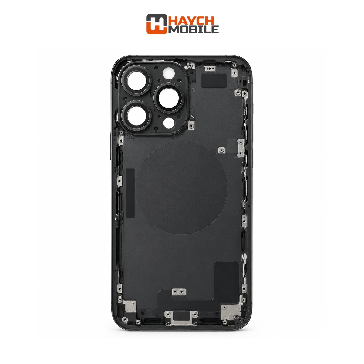 iPhone 16 Pro Compatible Back Housing with Small Parts [Black Titanium] Rear Housing