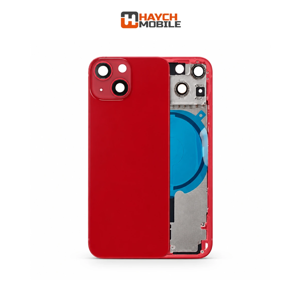 iPhone 13 Mini Compatible Back Housing [No Small Parts] [Red] Rear Housing