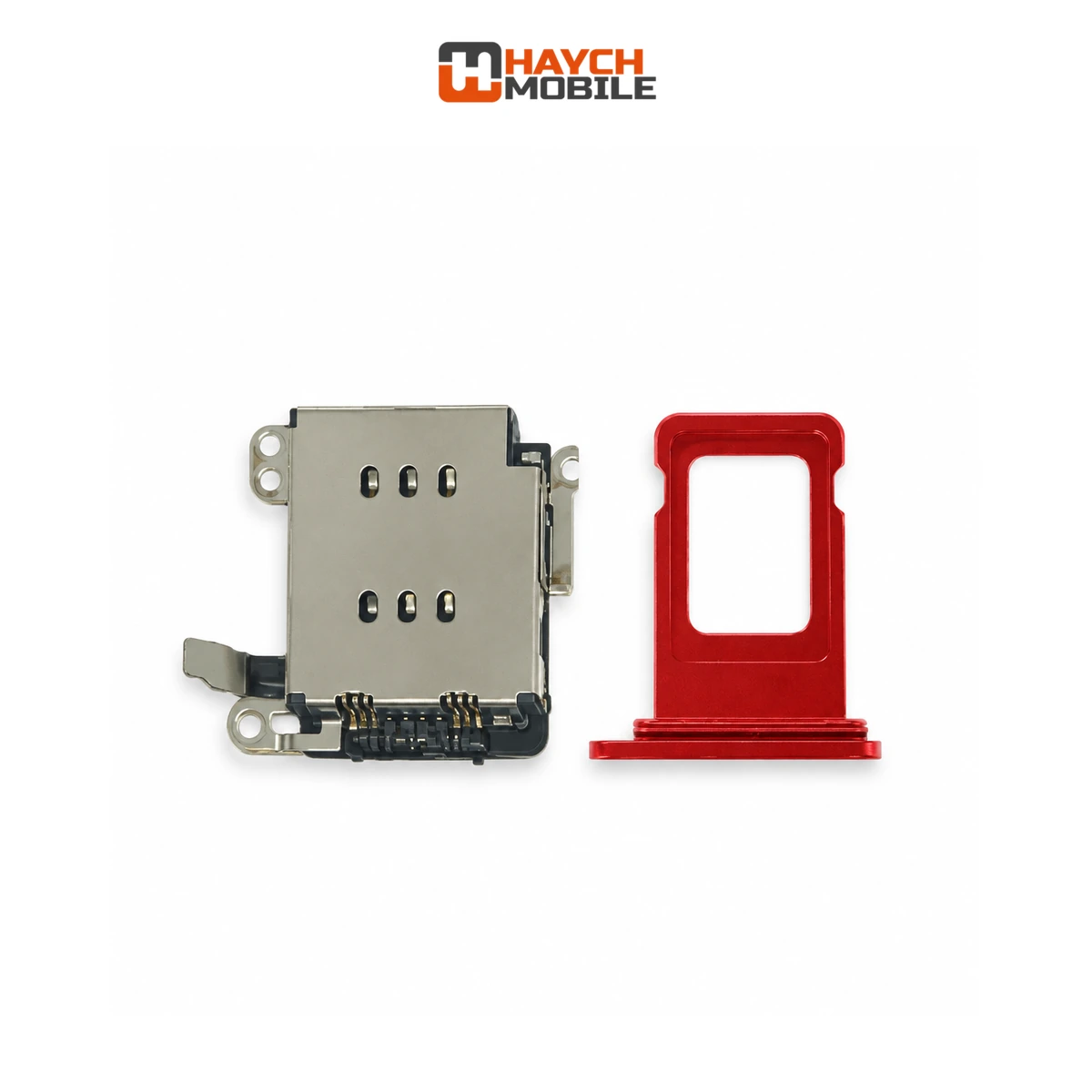 iPhone XR Compatible Sim Tray + Sim Reader [Dual Sim] [Red]