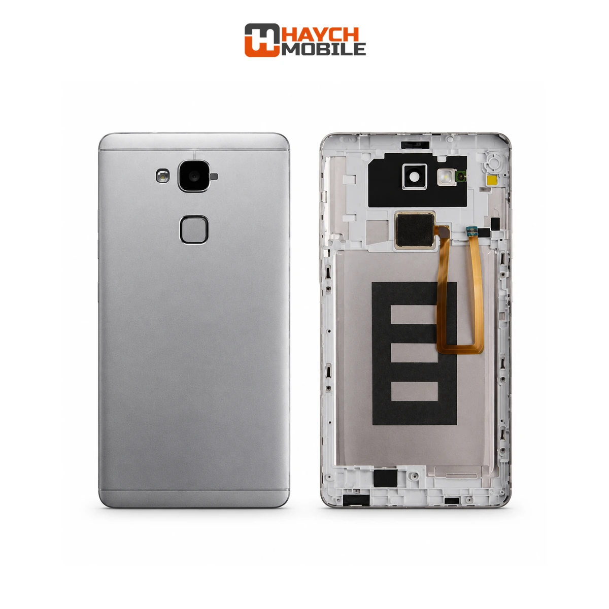 Huawei Mate 8 Back Housing Cover with Fingerprint Flex Cable -Grey Rear Housing