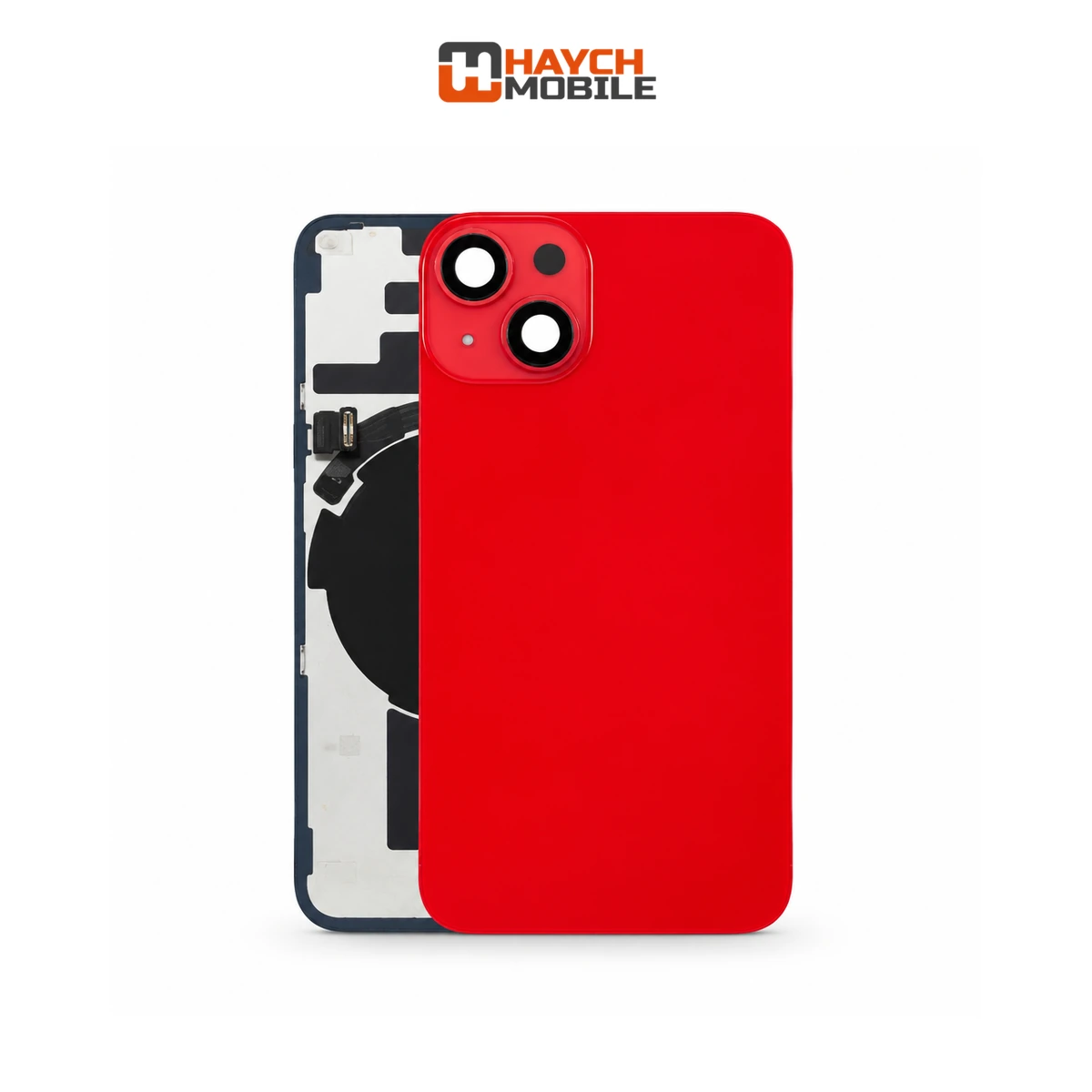 iPhone 14 Compatible Back Cover Glass [Service Pack] [Red] Rear Housing