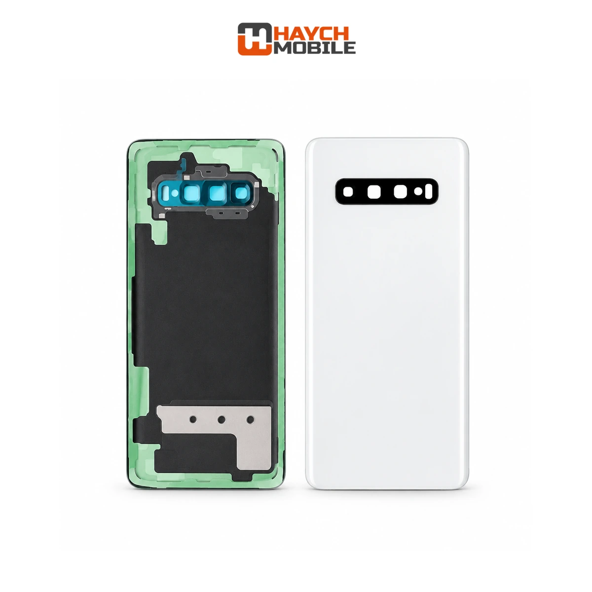Samsung Galaxy S10 Plus (G975) Back Cover Glass with Lens [Secondhand] [Ceramic White] Rear Housing