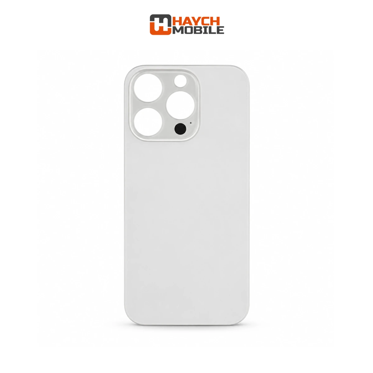 iPhone 15 Pro Compatible Back Cover Glass with Big Camera Hole [White Titanium]