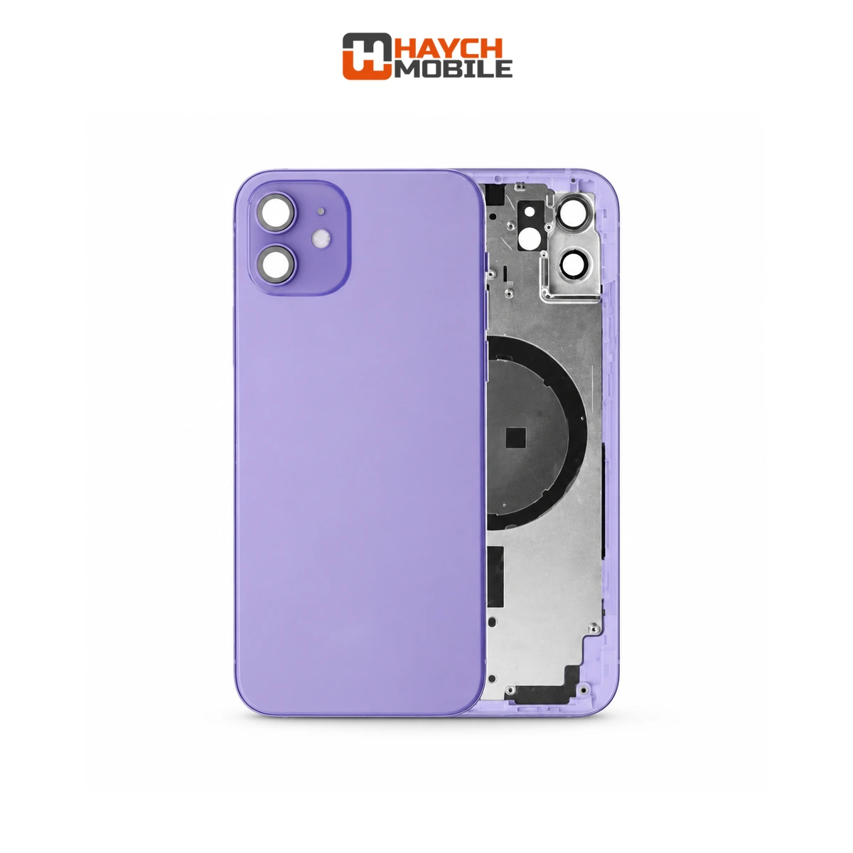 iPhone 12 Compatible Back Housing [No Small Parts] [Purple] Rear Housing