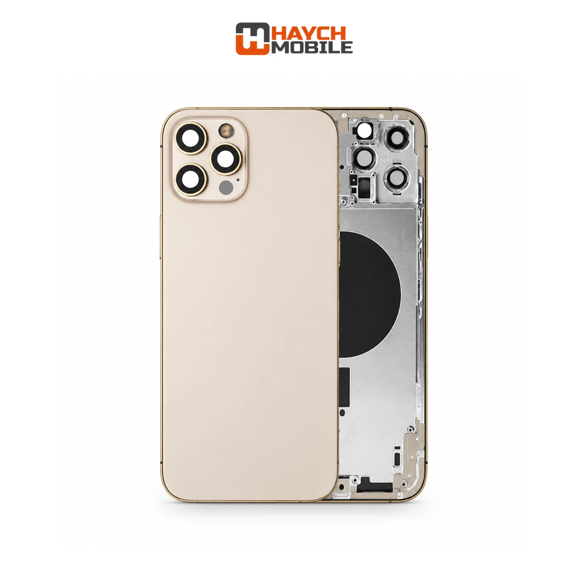 iPhone 12 Pro Max Compatible Back Housing [No Small Parts] [Gold] Rear Housing