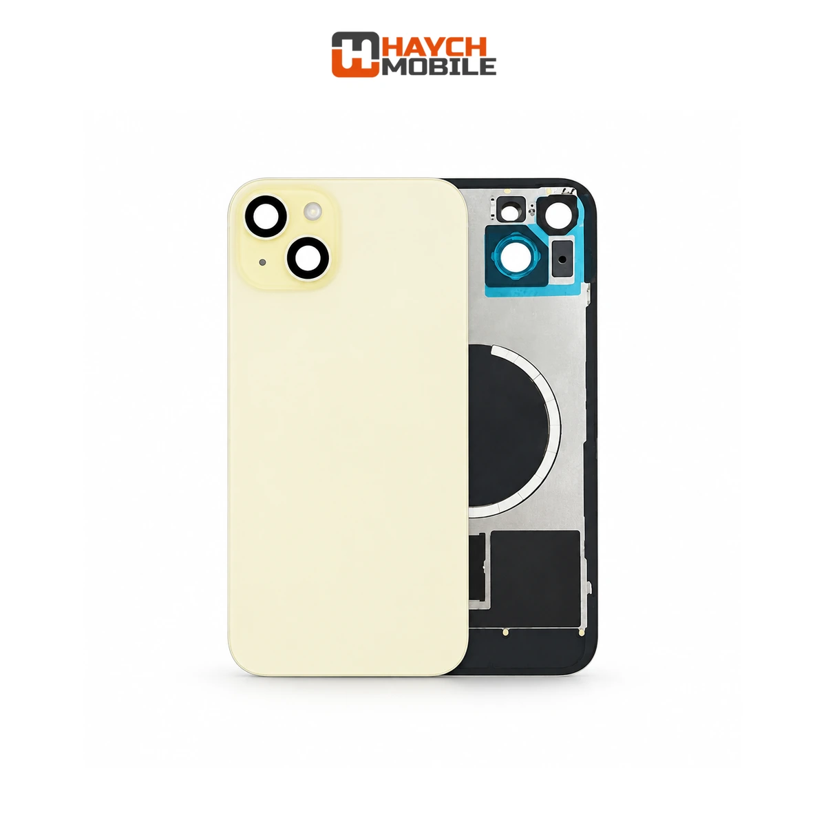 iPhone 15 Plus Compatible Back Cover Glass Assembly with MagSafe [Yellow] Rear Housing
