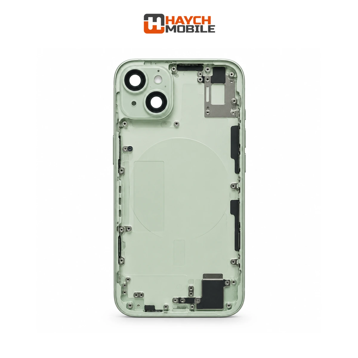 iPhone 15 Compatible Back Housing with Small Parts [Green] Rear Housing