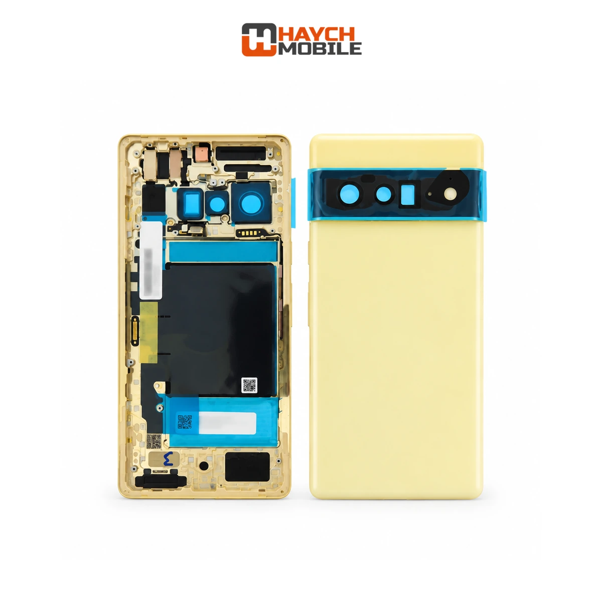 Google Pixel 6 Pro Compatible Back Housing Including Wireless Charging Pad [Servcie Pack] [Sunny] Rear Housing