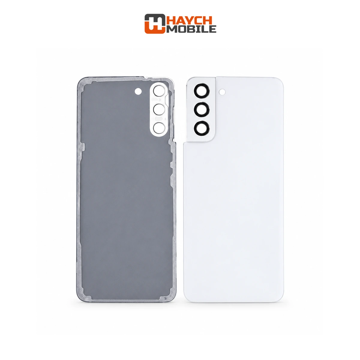 Samsung Galaxy S21 (G991) Back Cover Glass with Lens [Secondhand] [White] Rear Housing