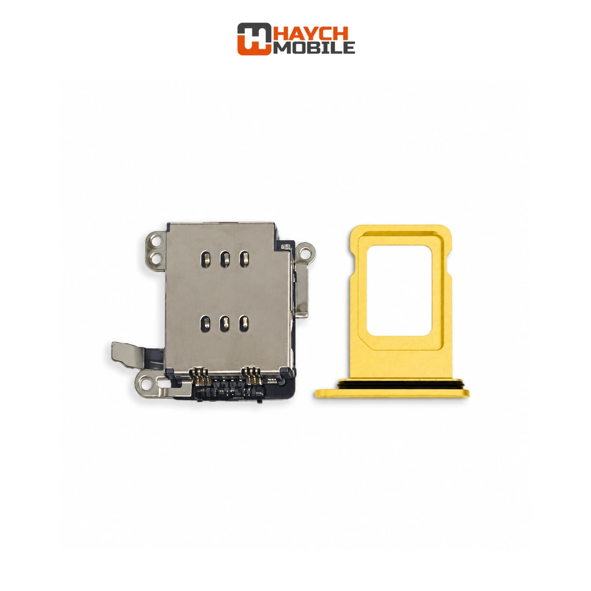 iPhone XR Compatible Sim Tray + Sim Reader [Dual Sim] [Yellow]