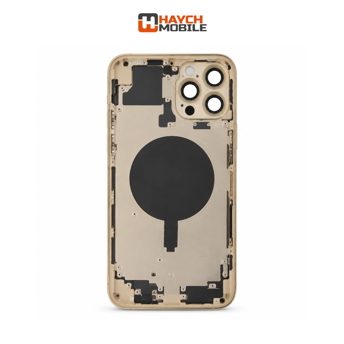 iPhone 12 Pro Max Compatible Back Housing with Small Parts [Gold] Rear Housing