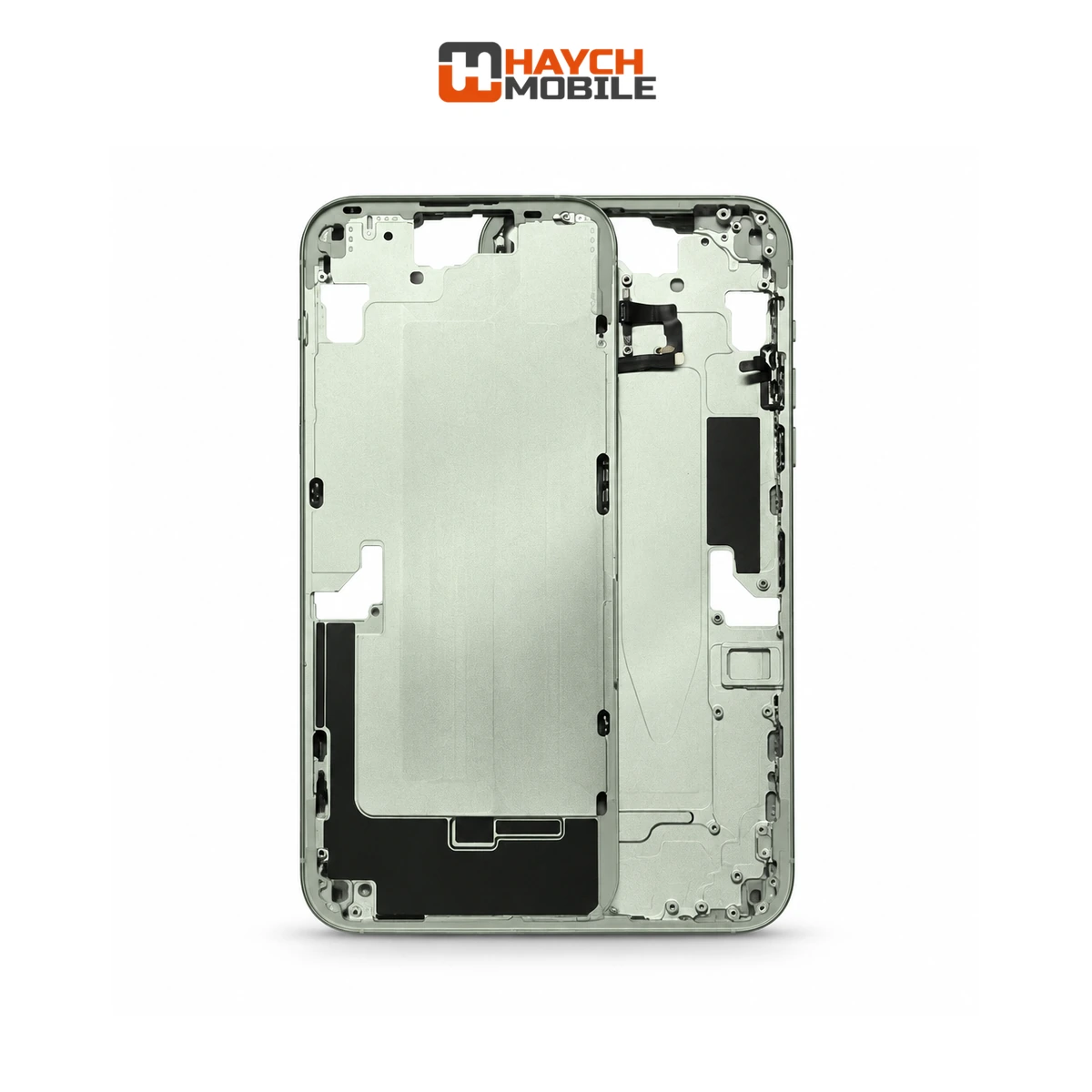 iPhone 15 Plus Compatible Back Housing [with Power and Volume Flex] [A+] [Green] Rear Housing