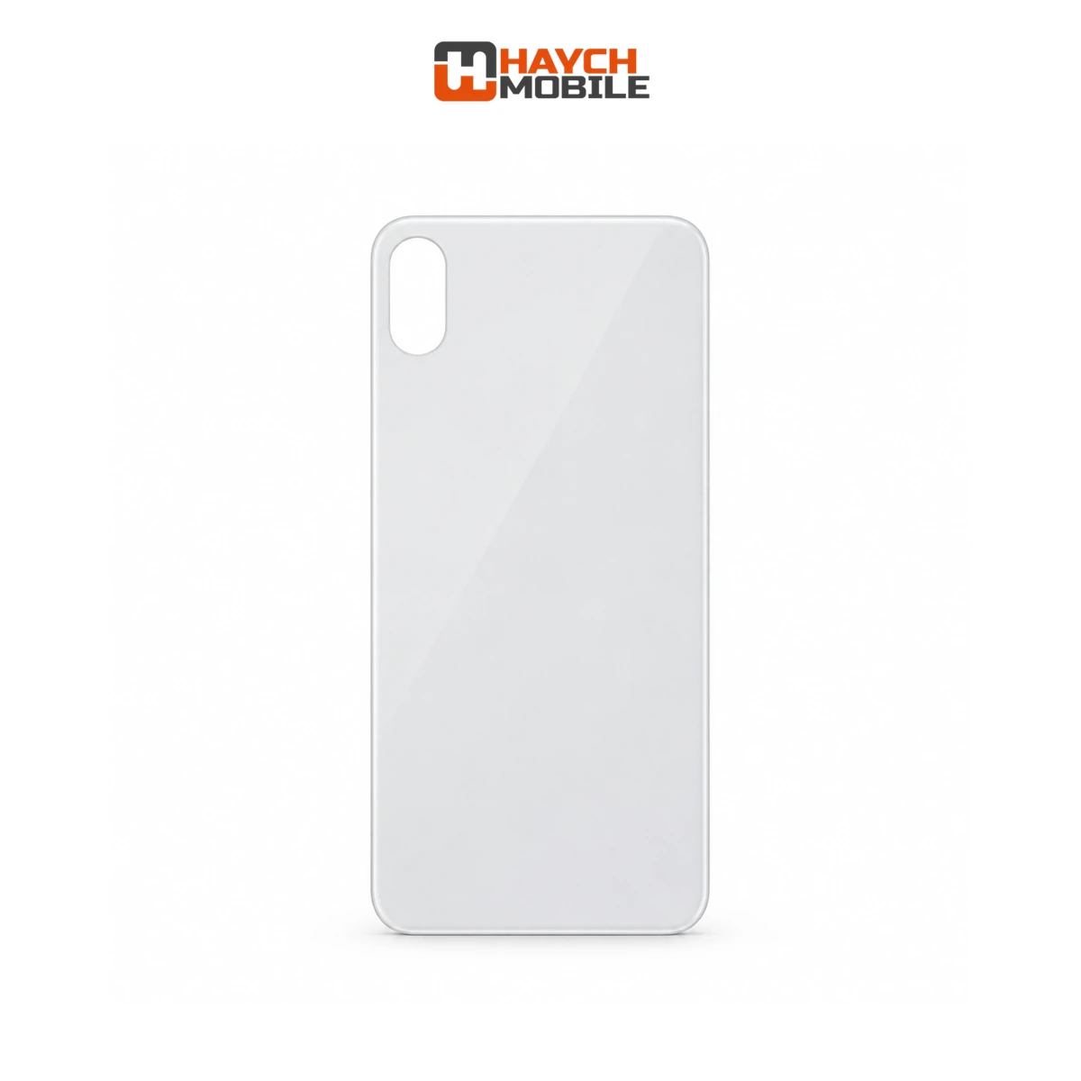 iPhone XS Compatible Back Cover Glass with Big Camera Hole [Silver]
