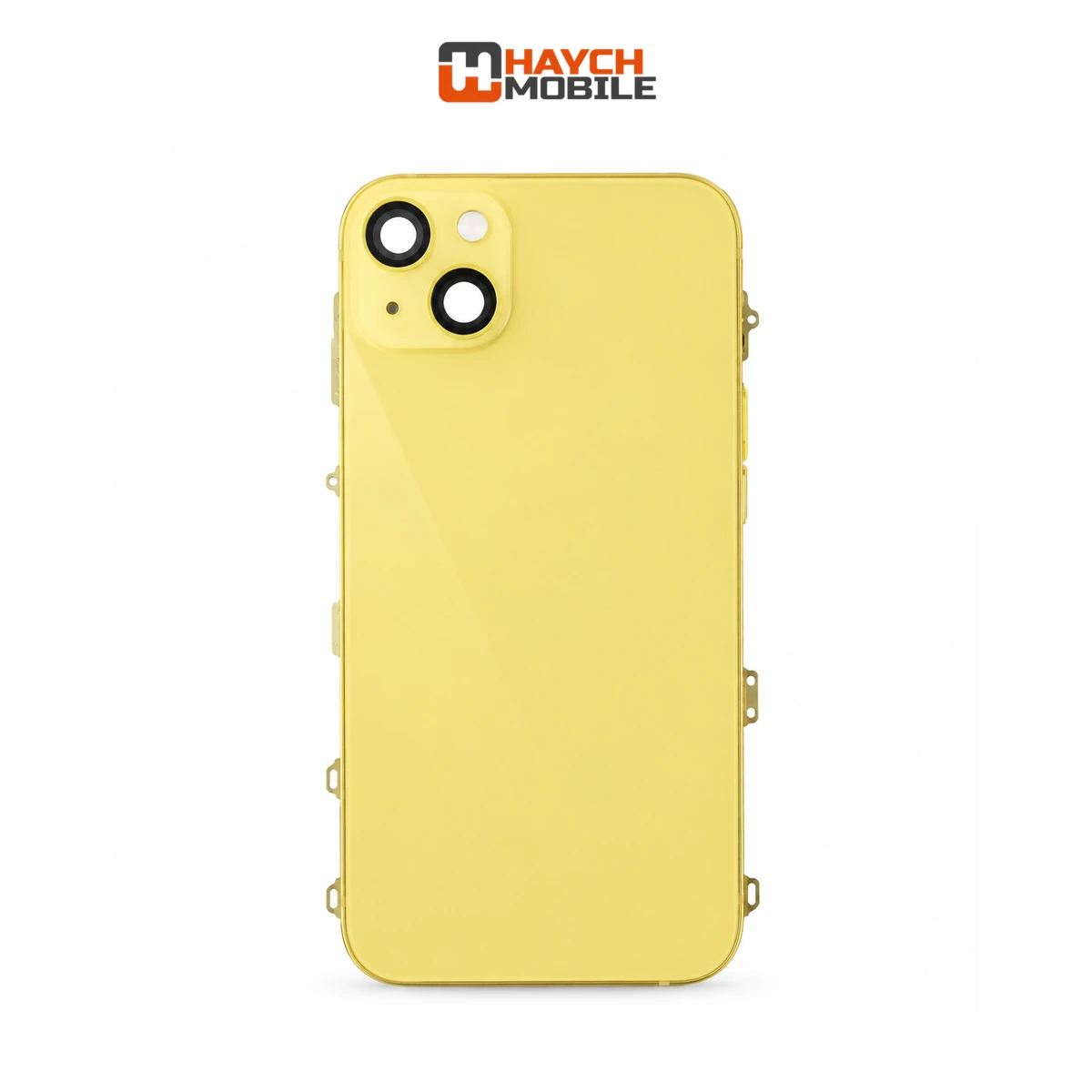 iPhone 14 Plus Compatible Back Housing with Small Parts [Yellow] Rear Housing