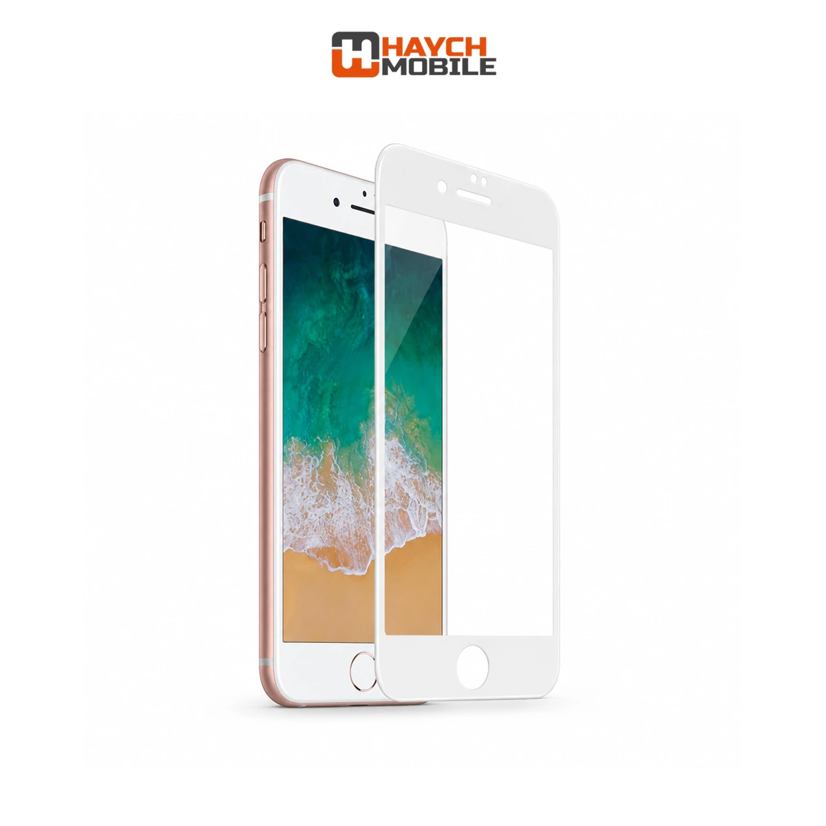 Remax RhinoShield 2.5D Tempered Glass with Envelope Pack, iPhone 7 / 8 [White]