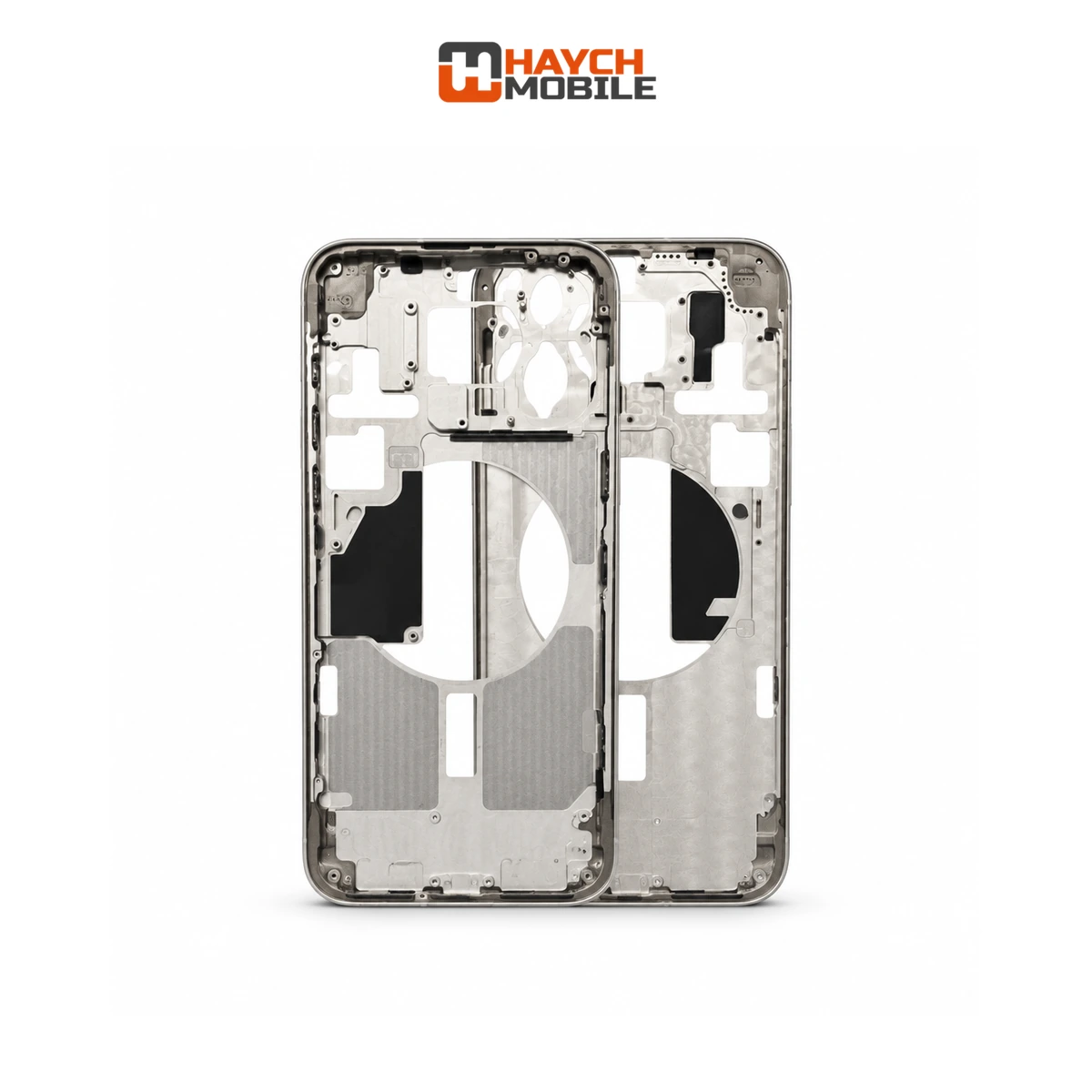 iPhone 15 Pro Max Compatible Back Housing [No Small Parts] [White Titanium] Rear Housing