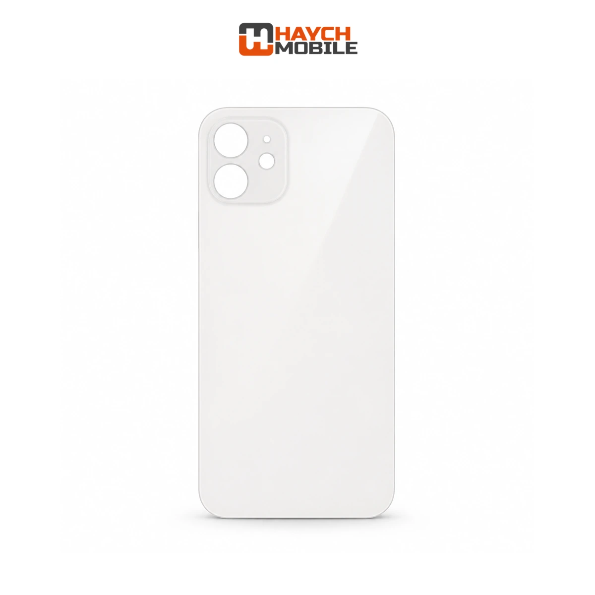 iPhone 12 Compatible Back Cover Glass Big Camera Hole [White]