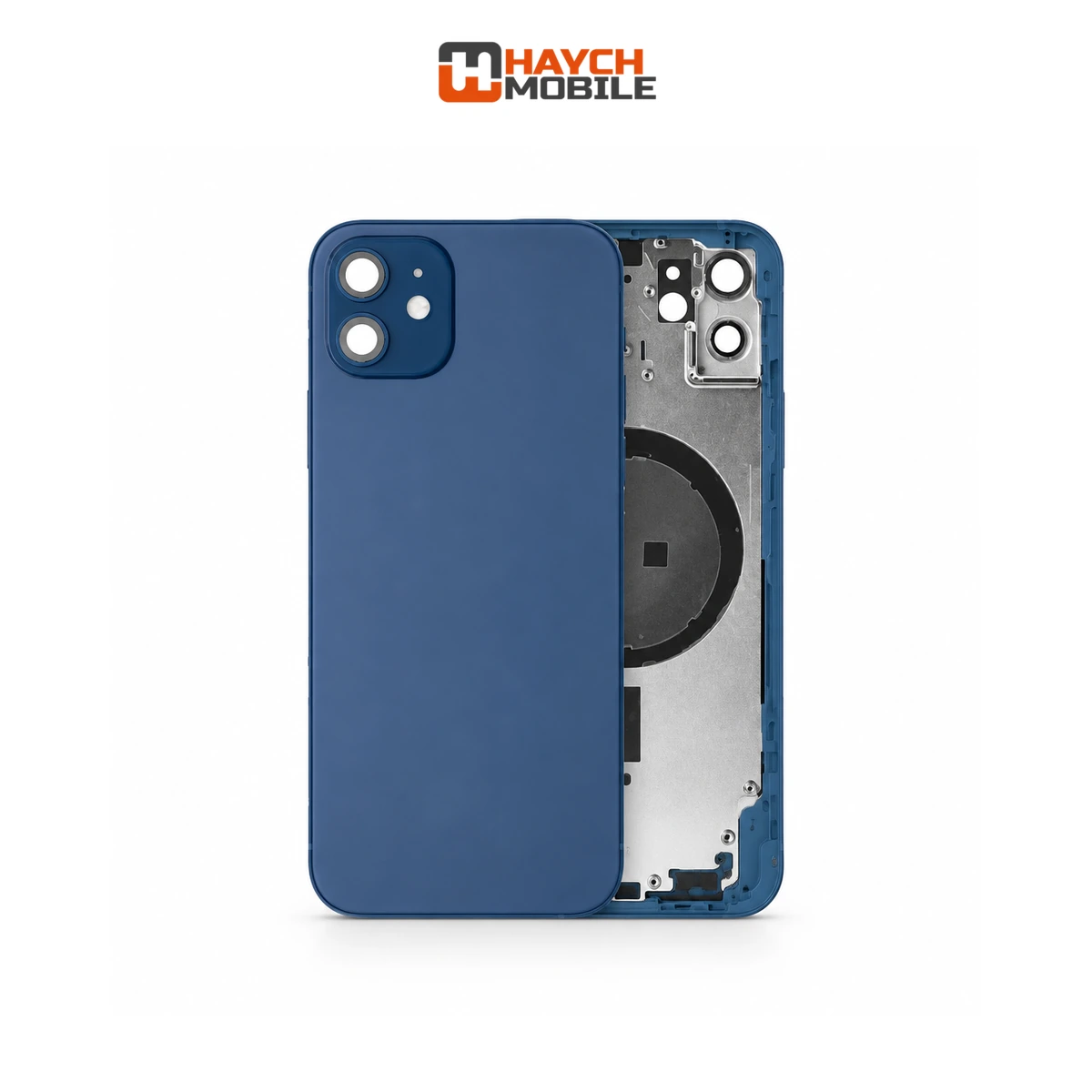 iPhone 12 Compatible Back Housing [No Small Parts] [Blue] Rear Housing