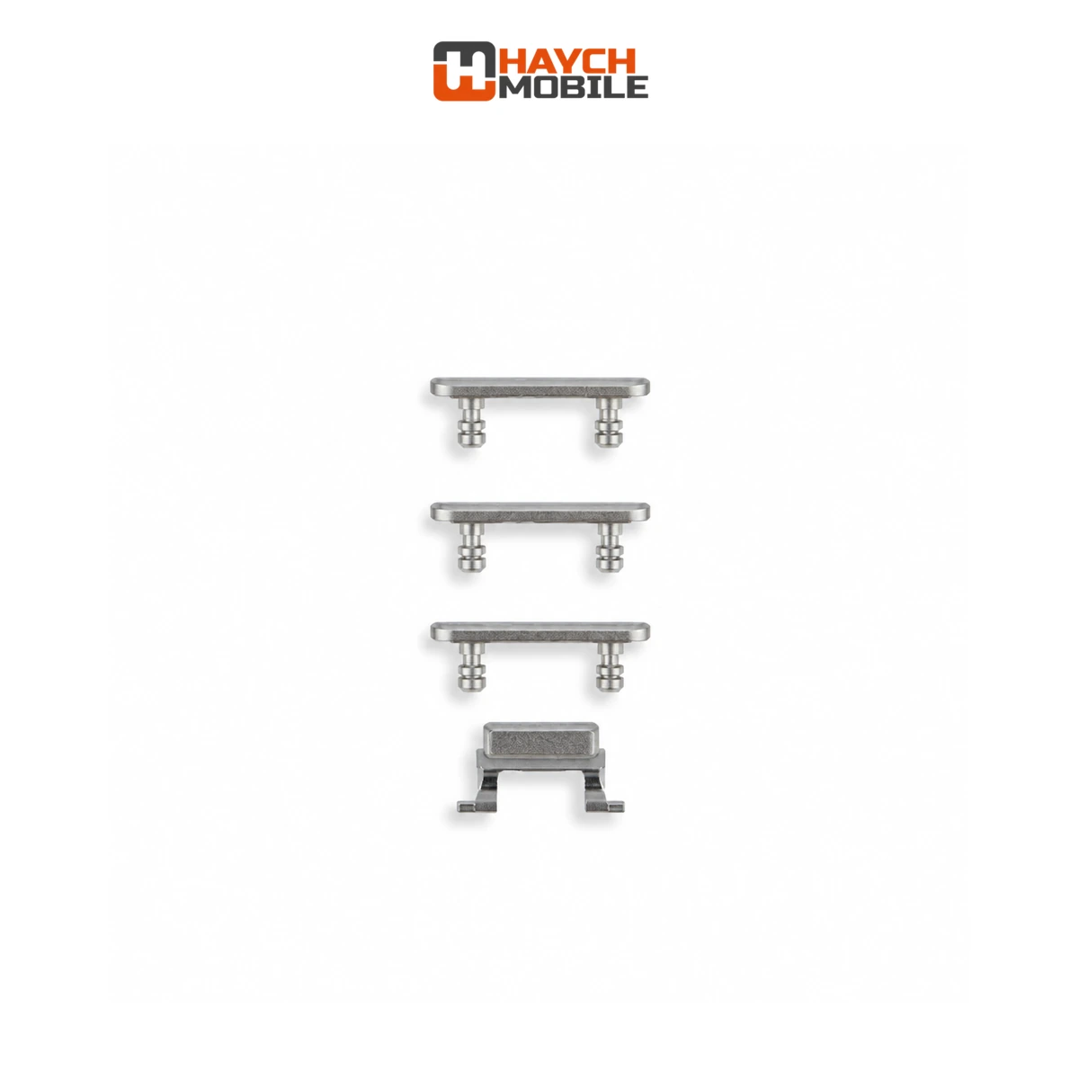 iPhone XR Compatible Hard Button Set [Power/Volume/Switch] [Silver]